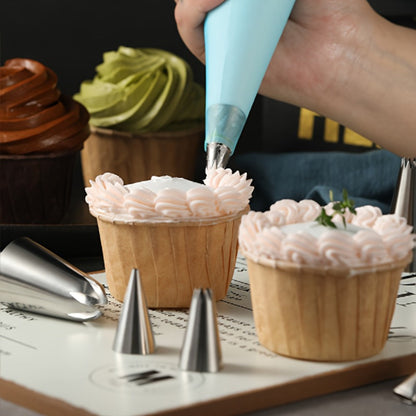 386 Pcs Cake Decorating Baking Set with Piping Nozzles & Frosting Tips, Complete Beginner Baking Tool Kit with Floral Nozzles