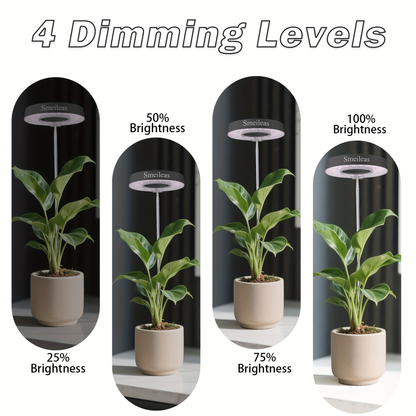 Magnetic Grow Light with 360° Adjustable Head – Full Spectrum Plant Growth Lamp with Auto Timer, 4-Level Dimmer & Adjustable Height