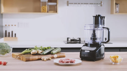12 Cup Food Processor 6 Functions - Chopping, Slicing, Shredding, Purees & Dough, Large Electric Kitchen Food Processor for Meal Prep