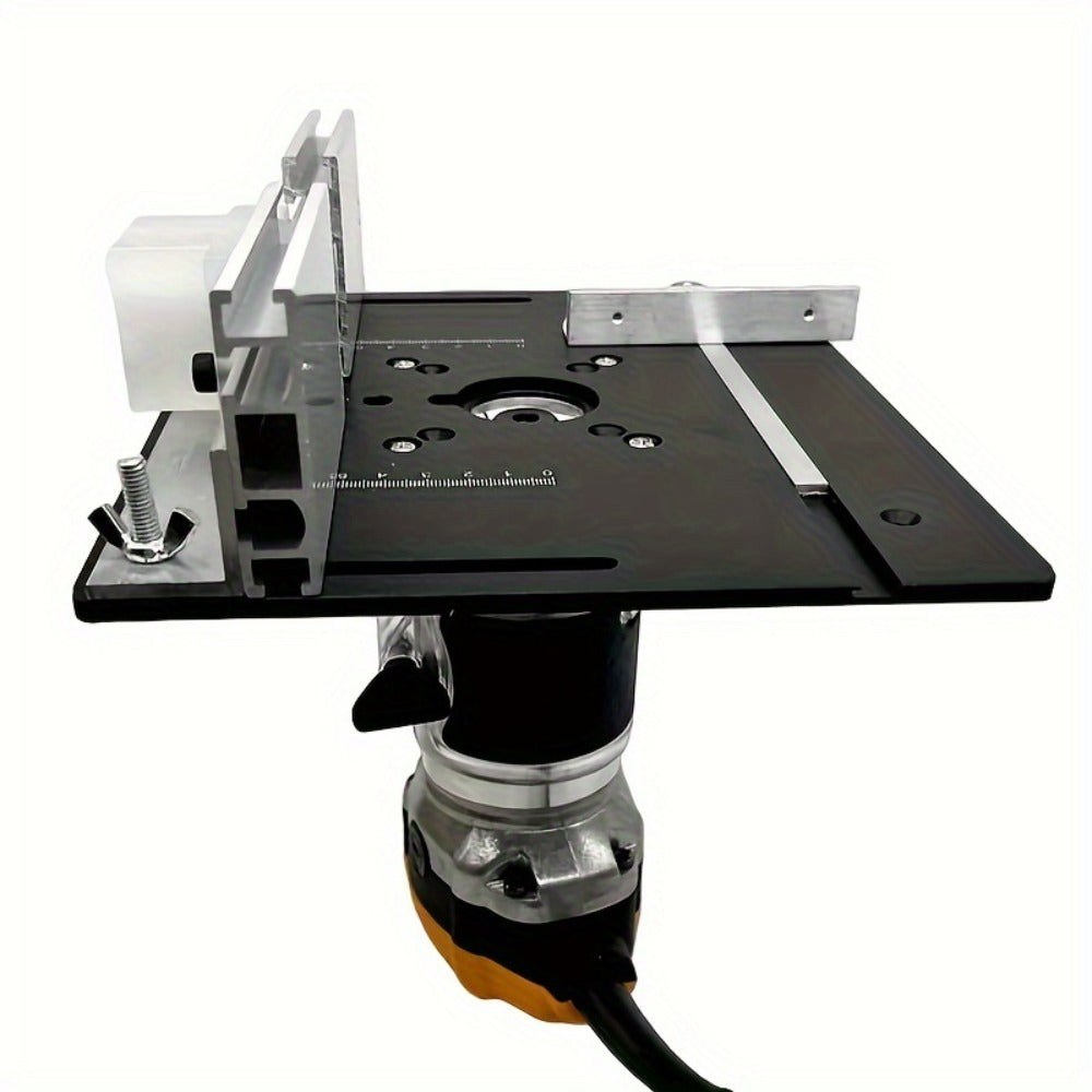 Aluminum Router Table Insert Plate with Fence & Miter Gauge - Precision Woodworking Tool, Dual Function Design