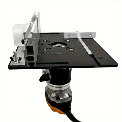 Aluminum Router Table Insert Plate with Fence & Miter Gauge - Precision Woodworking Tool, Dual Function Design