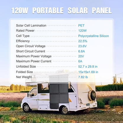 Foldable Solar Panel 120W 200W 300W 400W 22.5% High Efficiency Monocrystalline Portable Outdoor for Garden, Pathway and Patio Lighting