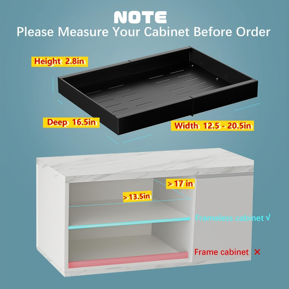 Expandable Pull-Out Cabinet Organizer with 12.6-20.5 Inch Width, Three-Track Slides and 2- or 4-Drawer Options