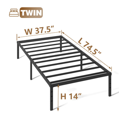 Bed Frame shown in the TWIN, 14inch option