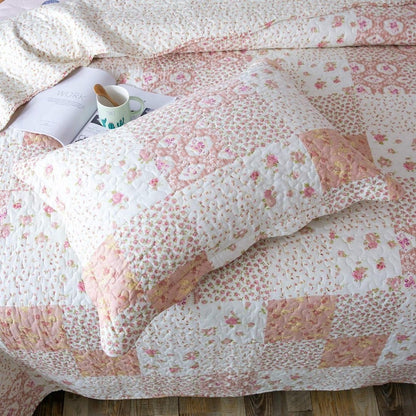 Floral Quilt Set Lightweight Bedspread Coverlet 2 or 3-Piece, All Season Hypoallergenic Breathable Paisley Patchwork Print Quilt for Bedroom