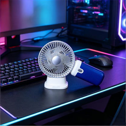 Foldable Handheld and Desk Fan with Three Speeds, USB Charging and White or Blue 1- or 2-Piece Options