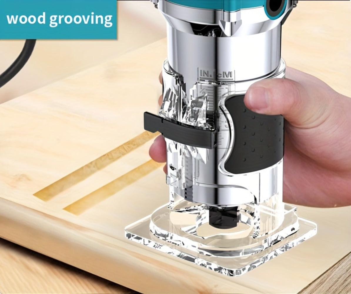 Wood Router 800W Trim Router for Woodworking - 35000RPM Electric Router with Edge Guide, Roller Guide