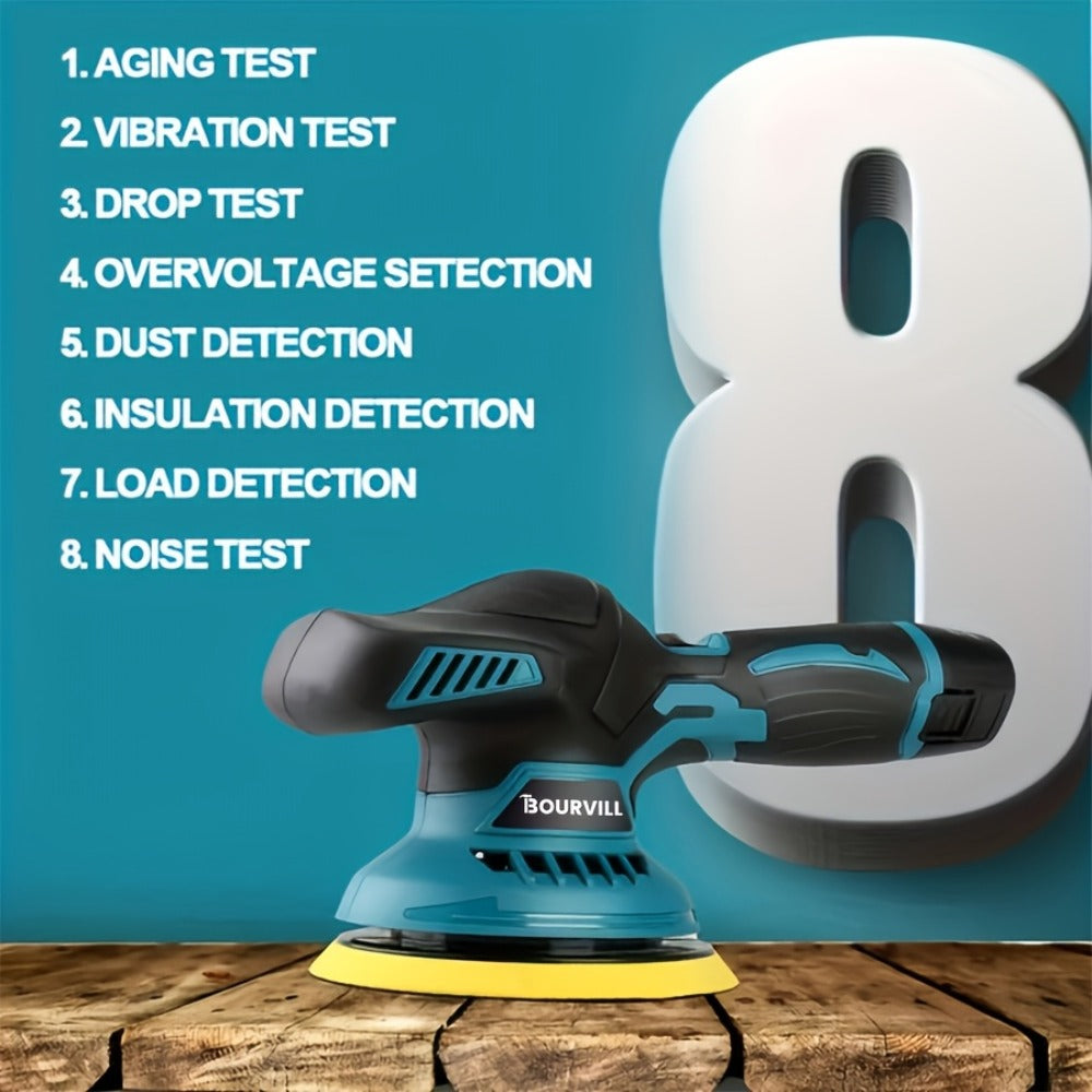 Cordless Car Polisher 5-Inch 8-Speed up to 5000 RPM with Battery for Car Detailing Scratch Removal Paint Correction