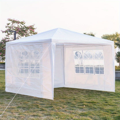 10x10ft White Party Canopy Tent with No Sidewalls, Three Sidewalls or Four Sidewall Configuration Options