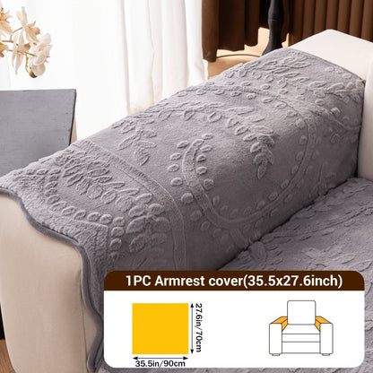 Sofa Cover Quilted Plush-Texture Panels in 35.5-Inch Width for 1 to 4 Seats, Backrest or Armrest