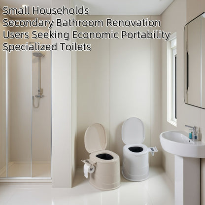 Portable Toilet with Lid Odor Control Tissue Holder Lightweight Camping Toilet for RV Camper Outdoor Travel Hiking Emergency Use No