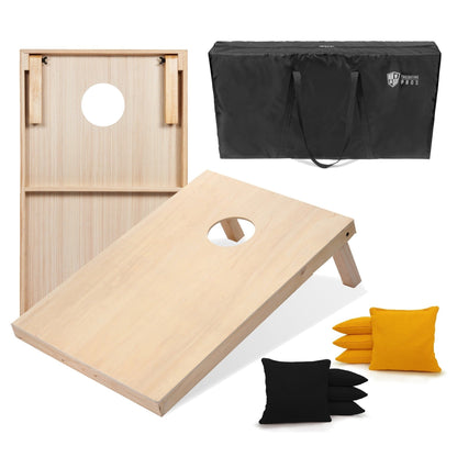 Regulation Cornhole Board Set 4x2 Solid Wood ACA Standard with 8 Bean Bags Carrying Case Tote Outdoor Yard Tailgate Party Game 13 Color