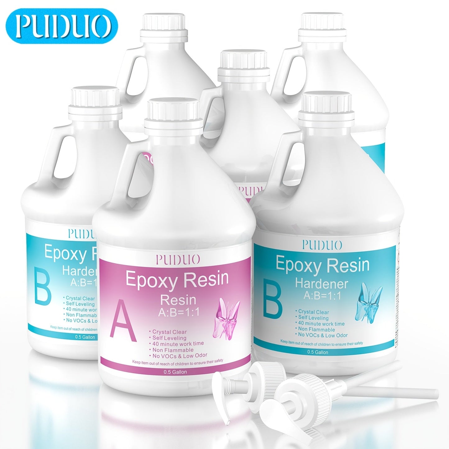 Ultra-Clear Epoxy Resin Kit 1 2 3 Gallon Fast Curing Bubble-Free Non-Yellowing for Entryways, Bedrooms and Living Spaces