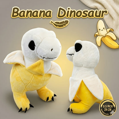 Plush Toy Yellow Banana Dinosaur 9.5-Inch T-Rex Character with Peekaboo Peel Design for Display