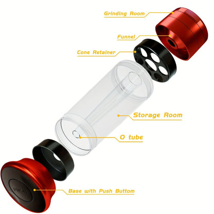 3-in-1 Herb Grinder with Cone Loader & Rolling Machine, Multifunctional Tobacco Grinder Blunt Joint Roller Filling Storage All-in-One