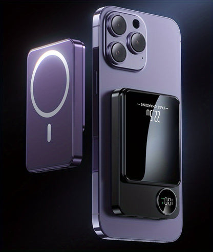 Power Bank Magnetic 5000mAh or 10000mAh with 15W Wireless Charging and LED Indicator in Three Colors