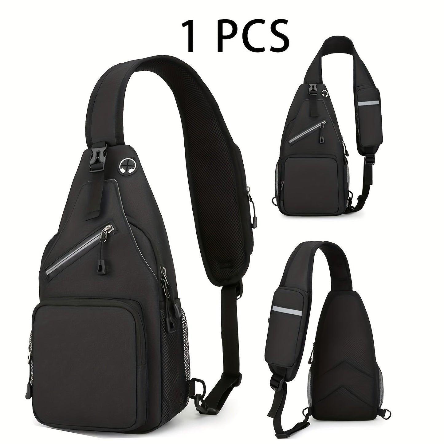 Lightweight Multi-Pocket Sling Crossbody Bag for Women and Men with Zip Compartments and 14 Color Styles