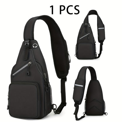 Lightweight Multi-Pocket Sling Crossbody Bag for Women and Men with Zip Compartments and 14 Color Styles