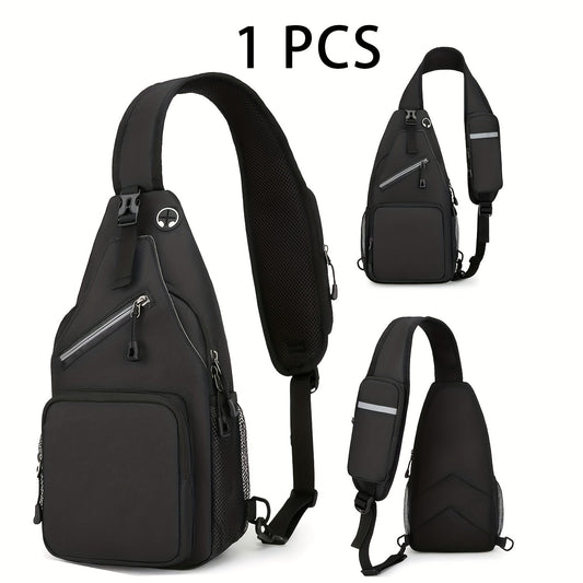 Lightweight Multi-Pocket Sling Crossbody Bag for Women and Men with Zip Compartments and 14 Color Styles