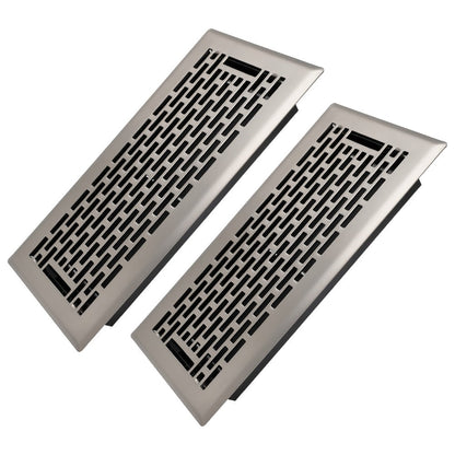 Floor Vent Register Cover 4x10 Inch Walkable Steel Decorative Air Vent Grille Adjustable for Entryways, Bedrooms and Living Spaces