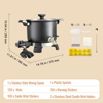 Wax Melter for Candle Making 5.5L Large Electric Wax Melting Pot with Easy Pour Spout, 1200W Fast Heating