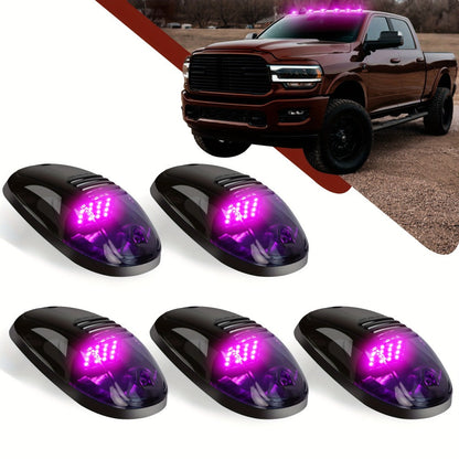 5pcs LED Cab Roof Marker Lights 16/24 LED 12V Super Bright UV-Resistant ABS Lens with Wiring Harness Kit for 2003-2018 Pickup Trucks 1500