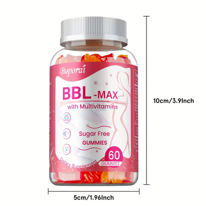 BBL Booty Gummies with Saw Palmetto & Wild Yam for Bath Time, Home Spa and Personal Care, with the Listed Configuration