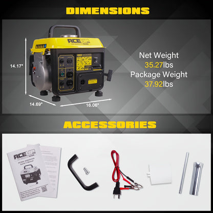 Portable Generator, Gas Powered Camping Home Backup Emergency Power for Garden, Patio and Yard Use