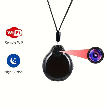 Mini WiFi Body Camera in Black with 100-Degree Lens Marking, Motion Alerts, Loop Video, Night View and TF Card Slot