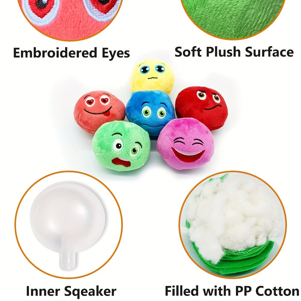 Dog Toys for Small Dogs, Squeaky Dog Toys 6 Pack Soft Stuffed Plush Balls with Squeakers for Puppies & Small Dogs