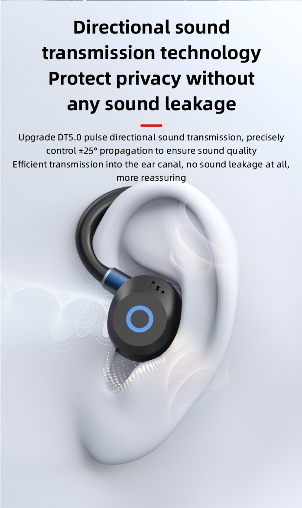 Wireless Earbuds Stereo In-Ear with LED Display Case, Touch Controls and Black, Blue or White Options