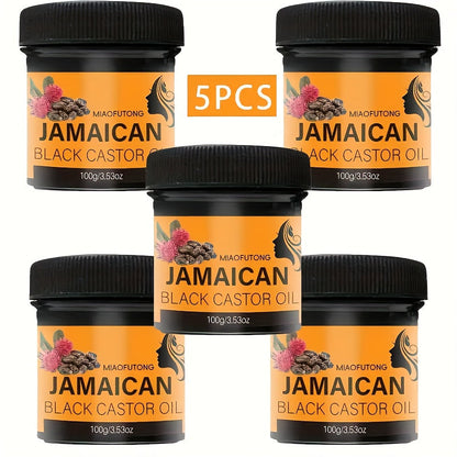 Black Castor Oil Hair Milk 5pcs, 100% Jamaica Pure Cold-Pressed Castor Oil Leave-In for Curly, Coily & Textured Hair