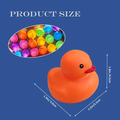 36Pcs Rainbow Rubber Ducks Bulk Pack, Colorful Mini Bath Toys for Pool Party, Holiday Decor & Kids Gift