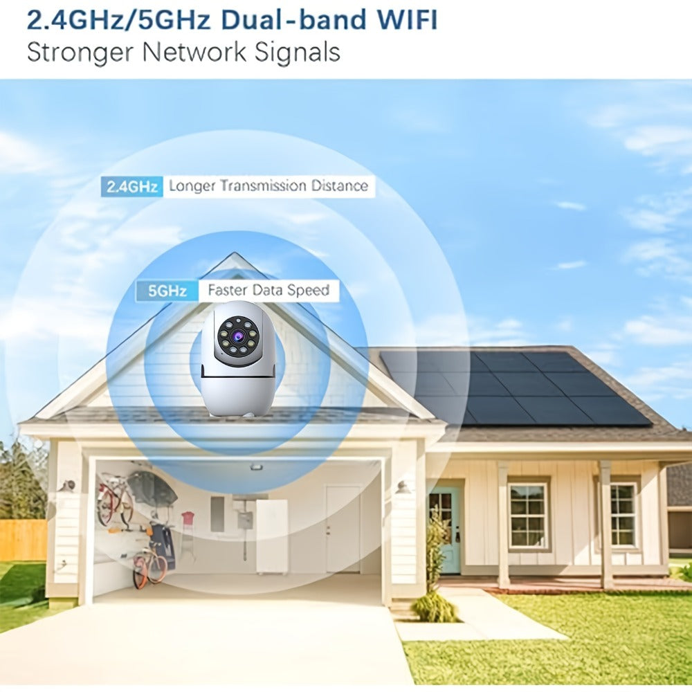 Security Camera 1080P Indoor PTZ Model with 355 Pan-Tilt, Dual-Band WiFi, Two-Way Audio and Three Pack Sizes