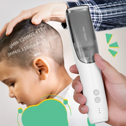 Hair Clipper Vacuum Collection Cordless Trimmer with Type-C Charging, Three Guide Combs and 45-Minute Runtime