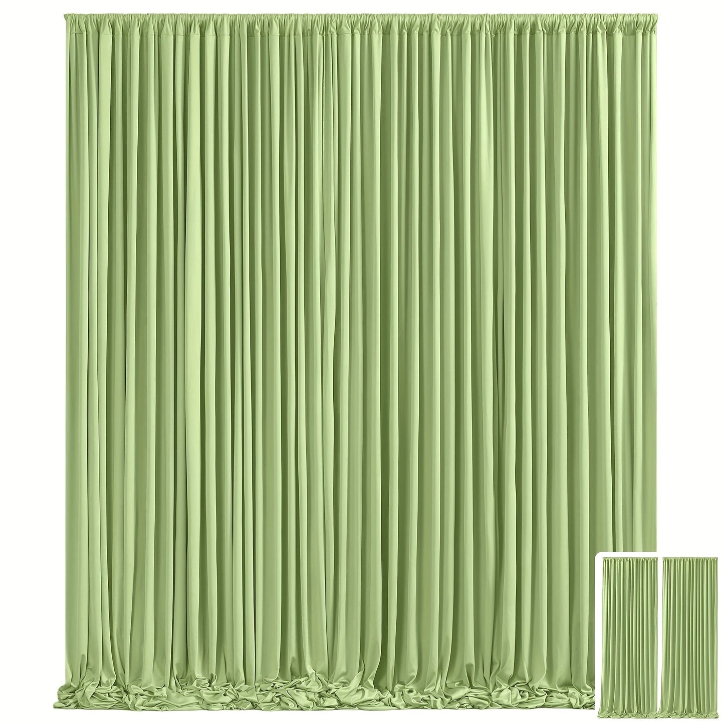 Party Backdrop Curtains 2-Pack 59x85 Inch, Non-Transparent Wrinkle-Free Fabric with Pole Pocket for Wedding