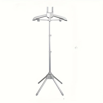 Telescopic Garment Drying Stand with Three Rotating Hanger Arms, Adjustable Height and Gray or Black Finish