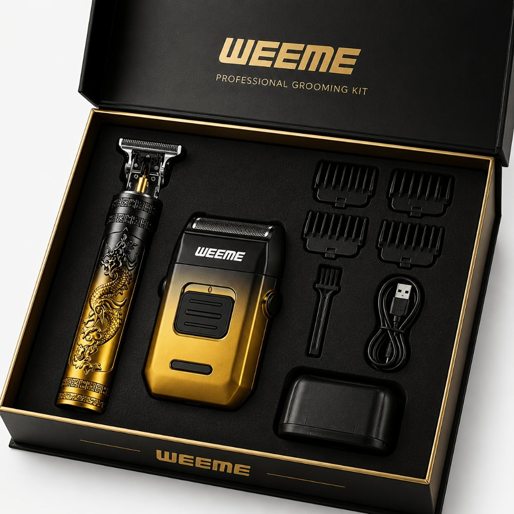 4-Piece Grooming Kit for Men USB Rechargeable Electric Shaver Beard Trimmer Nose Hair, for Everyday Face, Beard and Body Grooming