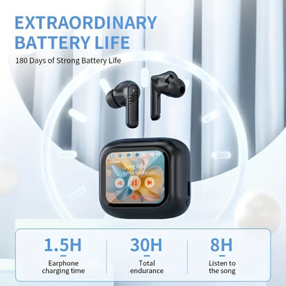 Wireless Earbuds Bluetooth 5.4 with ANC and ENC, LED Touchscreen Case and Black or White Options