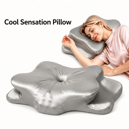 Cervical Neck Pillow for Sleeping - Butterfly Contour Memory Foam Support for Back & Side Sleepers