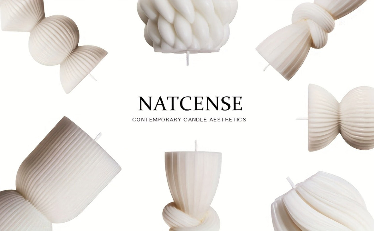 Ribbed Pillar Candles 7-Pack Large Soy Wax, Handmade Aesthetic Pillar Candle Set for Home Decor, Wedding Centerpiece