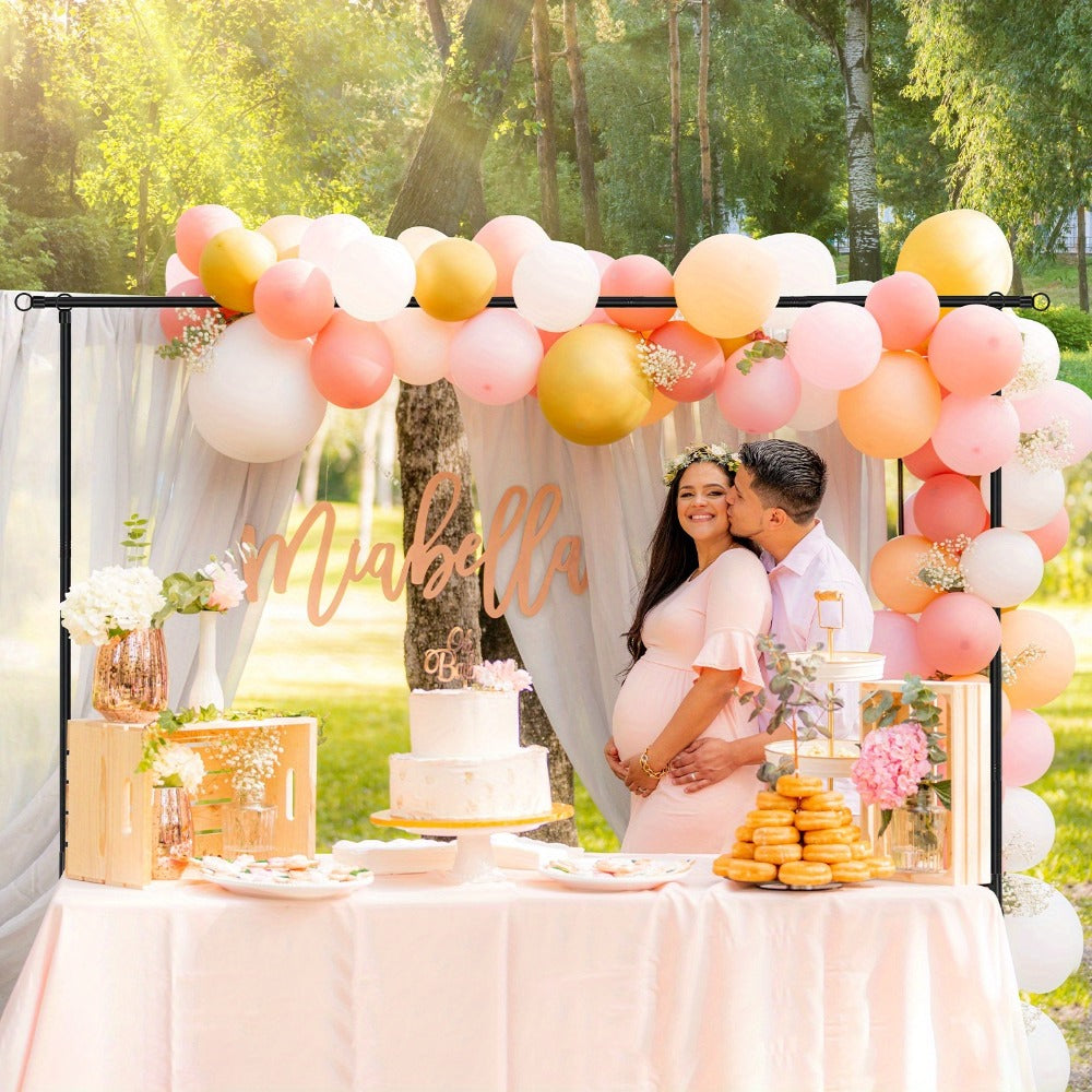4x8ft Desktop Arch Stand for Photo Booth & Balloon Arrangements – Tool-Free Clip-On Durable Metal Backdrop Arch Frame for Weddings