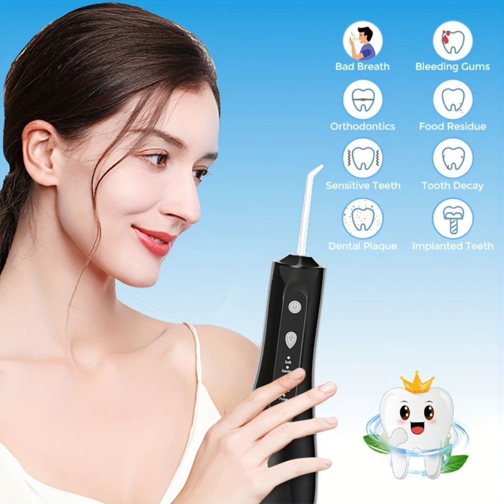 Water Flosser SEJOY Cordless Oral Irrigator with 300ml Tank, Five Modes, Five Nozzles, 1800mAh Battery and USB Charging