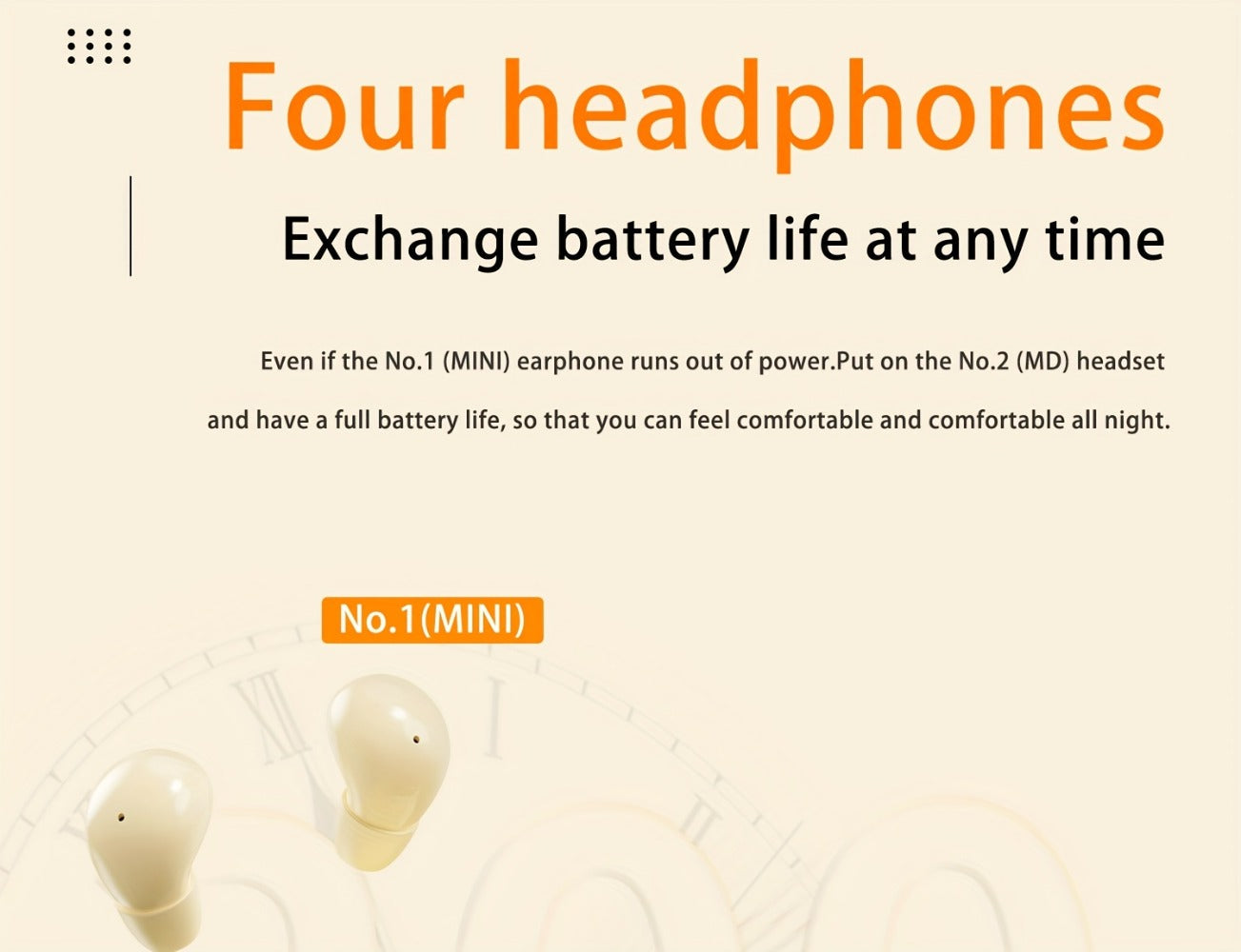 2-in-1 Wireless Earphones Couples Shared Audio Long Battery Life Clear Sound TV Movies for Bedside Audio, Alarms and Room Entertainment