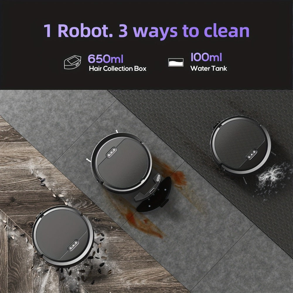 Robot Vacuum Cleaner Mop Combo 5000Pa Max Suction 2-in-1 with App & Voice Control - Scheduled Cleaning