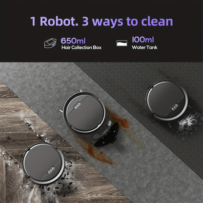 Robot Vacuum Cleaner Mop Combo 5000Pa Max Suction 2-in-1 with App & Voice Control - Scheduled Cleaning