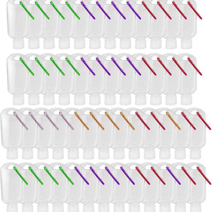 TSA Approved Travel Bottles with Keychain Leakproof Refillable Squeeze Containers 50-Pack Clear Plastic 1.7oz 50ML for Toiletries Lotion