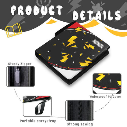 Trading Card Binder 900 Pockets with 50 Removable Sleeves – PU Leather Zipper Album for Pokemon MTG Sports YuGiOh Cards