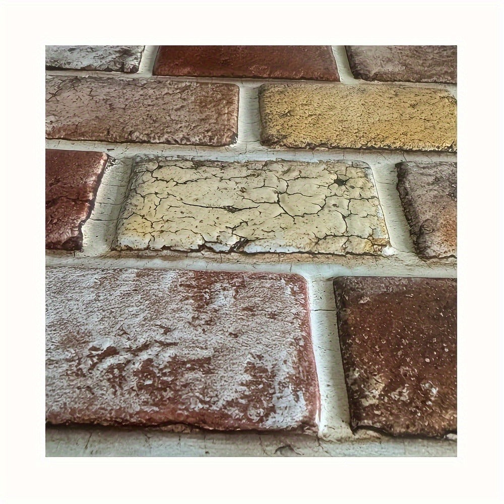 Twenty-Piece Vintage Brick and Stacked-Stone Wall Tile Sticker Set in Pattern 579, 566 or 576