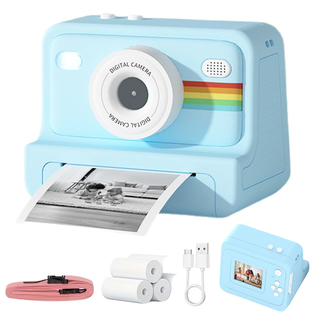 Instant Print Digital Camera with 1-Second Photo Printing, 1080P HD Screen, Selfie & Video Camera